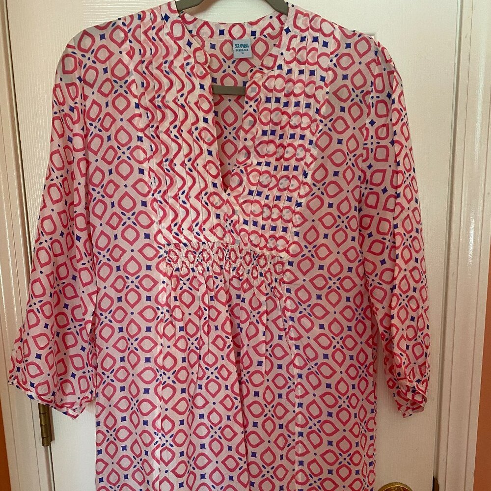 Beautiful 100% Silk Multi Color Pink Blouse (Shirt), Seraphina, Made in India, M